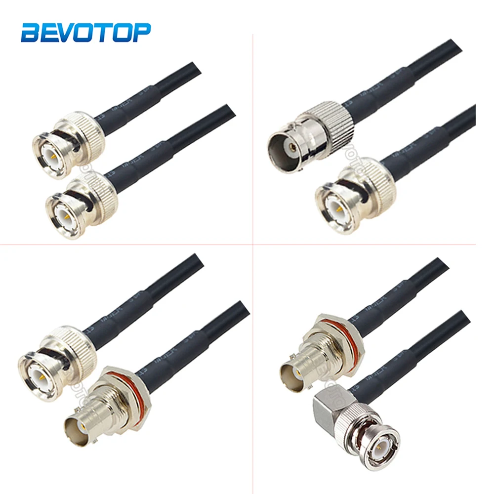 RG58 Cable BNC Male Plug to BNC Female Jack Connector 50 Ohm RF Coax Pigtail for GPS System Radio Antennas 15cm-30m