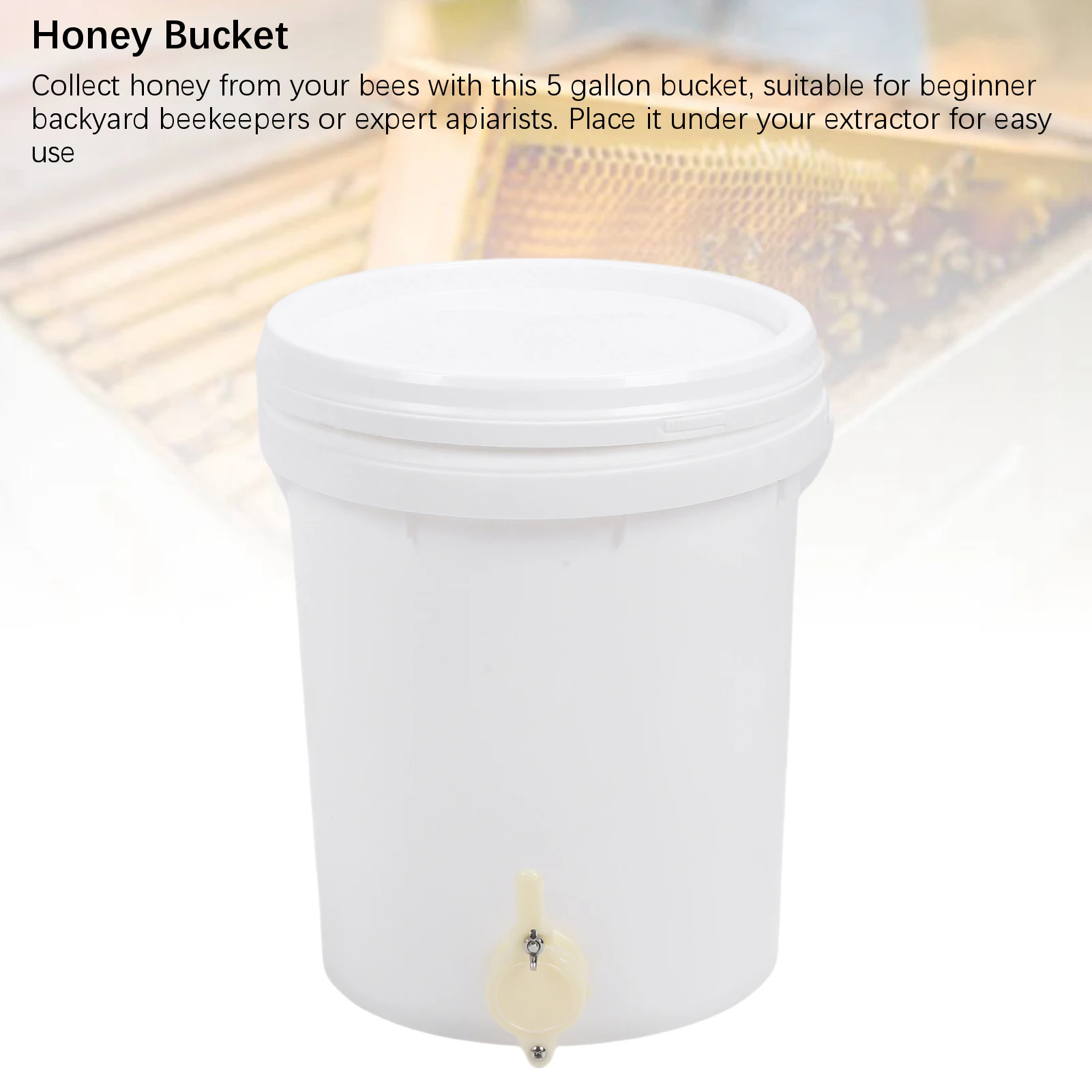 5 Gallon Honey Bucket with Lid and Gate Plastic Honey Storage Container for Beekeeping 5 Gallon Bucket Honey Bucket with Gate