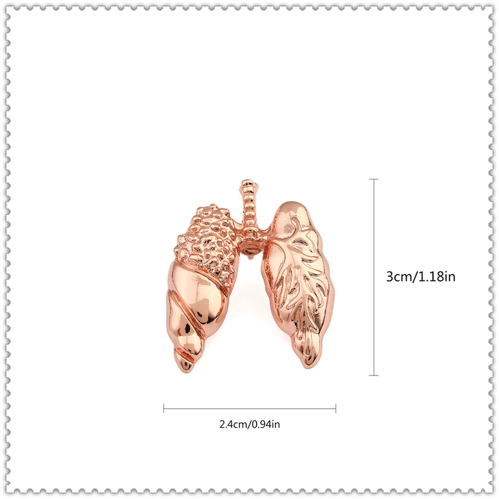 Hanreshe Meidcal Lung Pin Anatomy Respiratory Medicine Jewelry Lung Shape Brooch Badge for Doctor Nurse