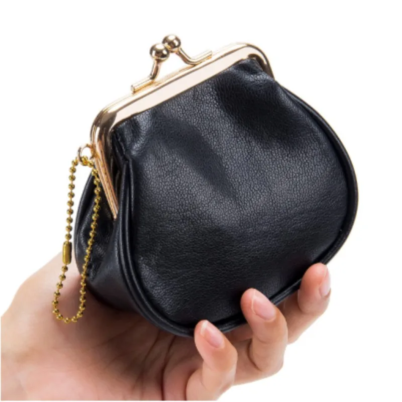 Leather Coin Change Wallet Mini Real Pickup Bag Portable Cosmetic Mouth Red Envelope Earphone Storage Bag Coin Purse Mini Bags