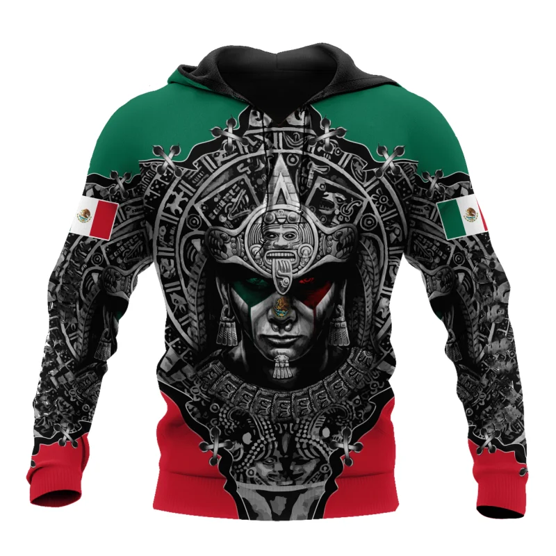 

Mexico Rooster Printing Men's Hoodies For Wholesale Flag Pattern Wholesale Male Casual Hooded Sweatshirts New Pullovers Tops