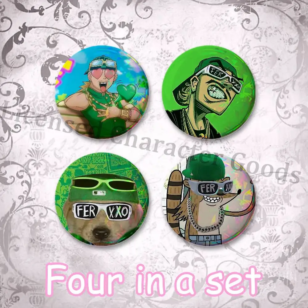 F-Feid F-FERXXO F-Falxo Tour 58mm Classic Tin Badge 2.25 Inch Holo Baji Kawaii Round Button Pin for Collectible