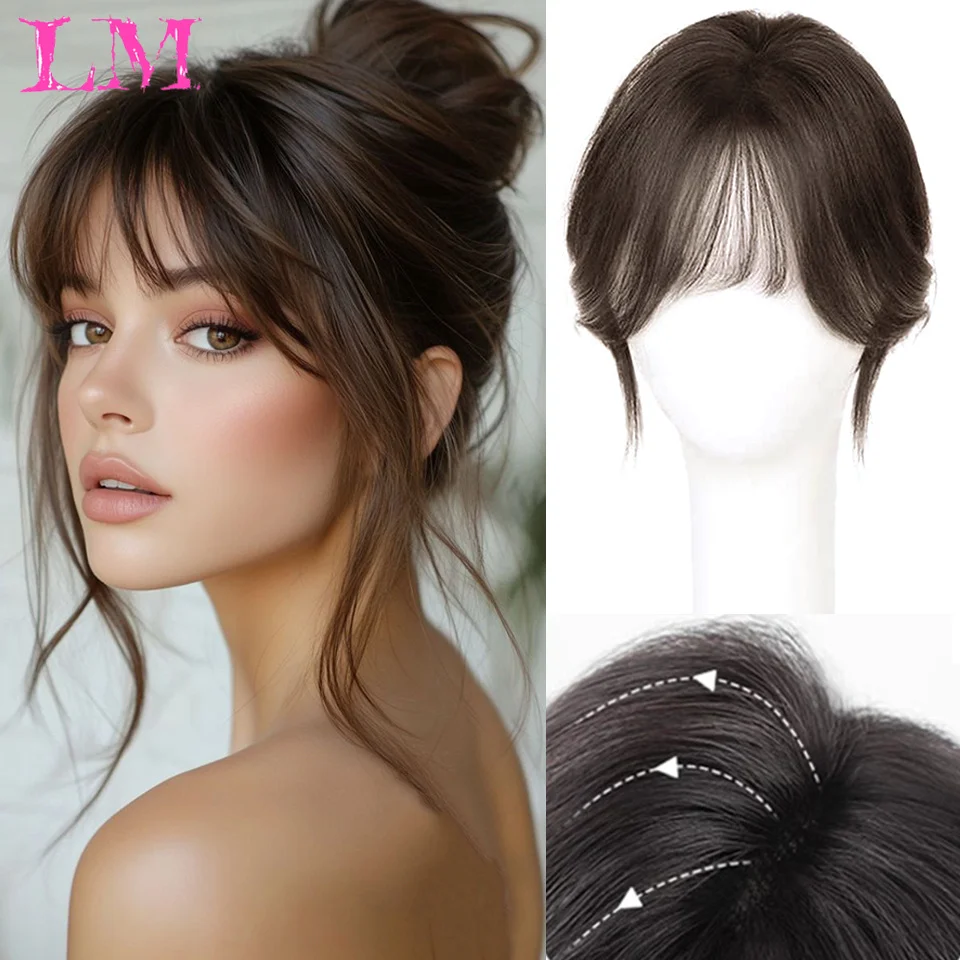 LM Synthetic Hair 3D French Bangs Natural Forehead Fringes Hair Wig for Women Hair Pieces Head Curtain Piece Eight Shaped Bangs