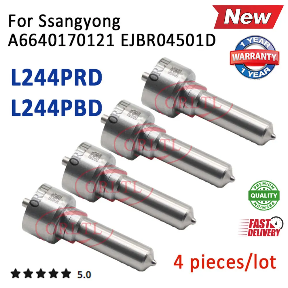 4PCS A6640170121 Nozzle L244PBD Diesel Fuel Injection Nozzle L244PRD for Ssangyong Kyron 2.0L EJBR04501D (6640170121) Euro 4