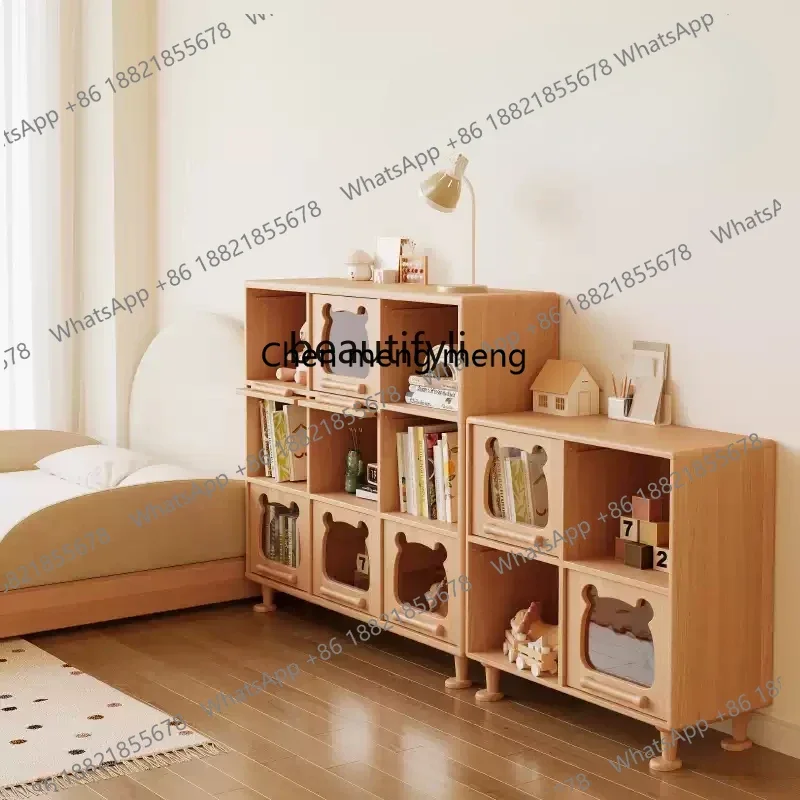 New arrive Solid wood, bookcase Modern simple bear bookshelf Floor shelf Household toy storage cabinet