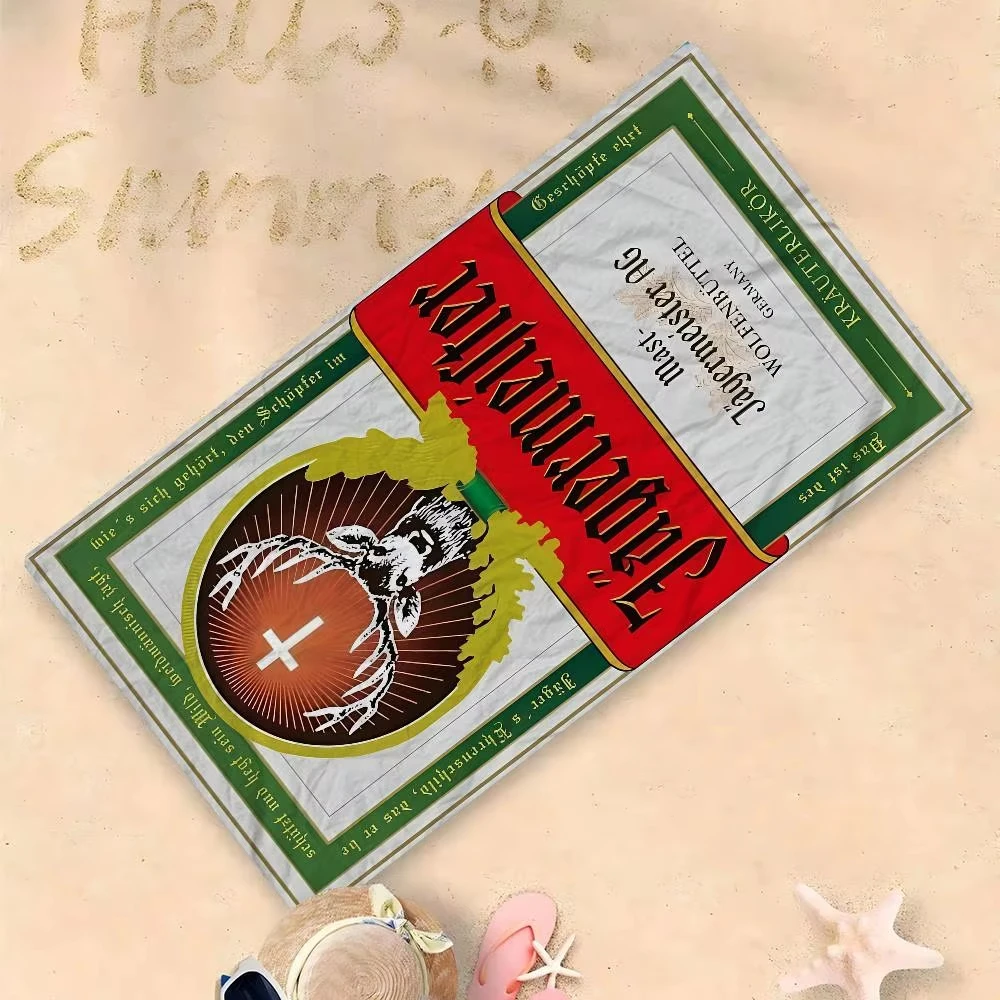 Toalla de playa clásica Jagermeister, microfibra colorida, sin arena, suave y absorbente para niñas, yoga, spa, gimnasio, piscina, viajes