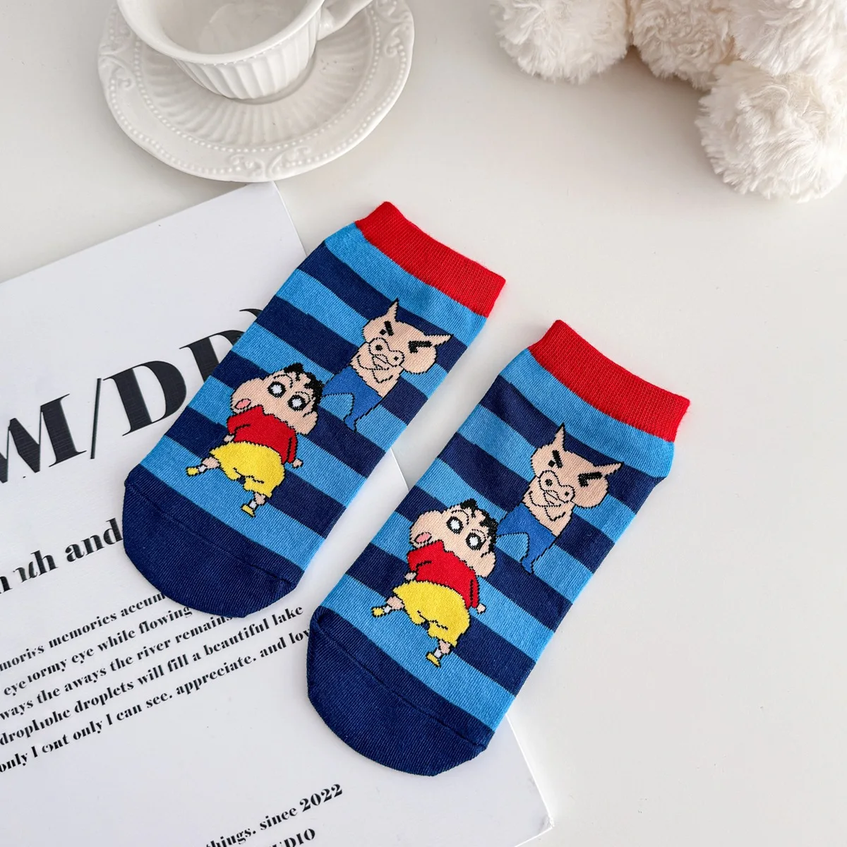 1/5PCS voor Crayon Shin-chan Sokken Anime Lente Zomer Ademende Korte Sokken Mode Casual Tieners Meisje Enkel