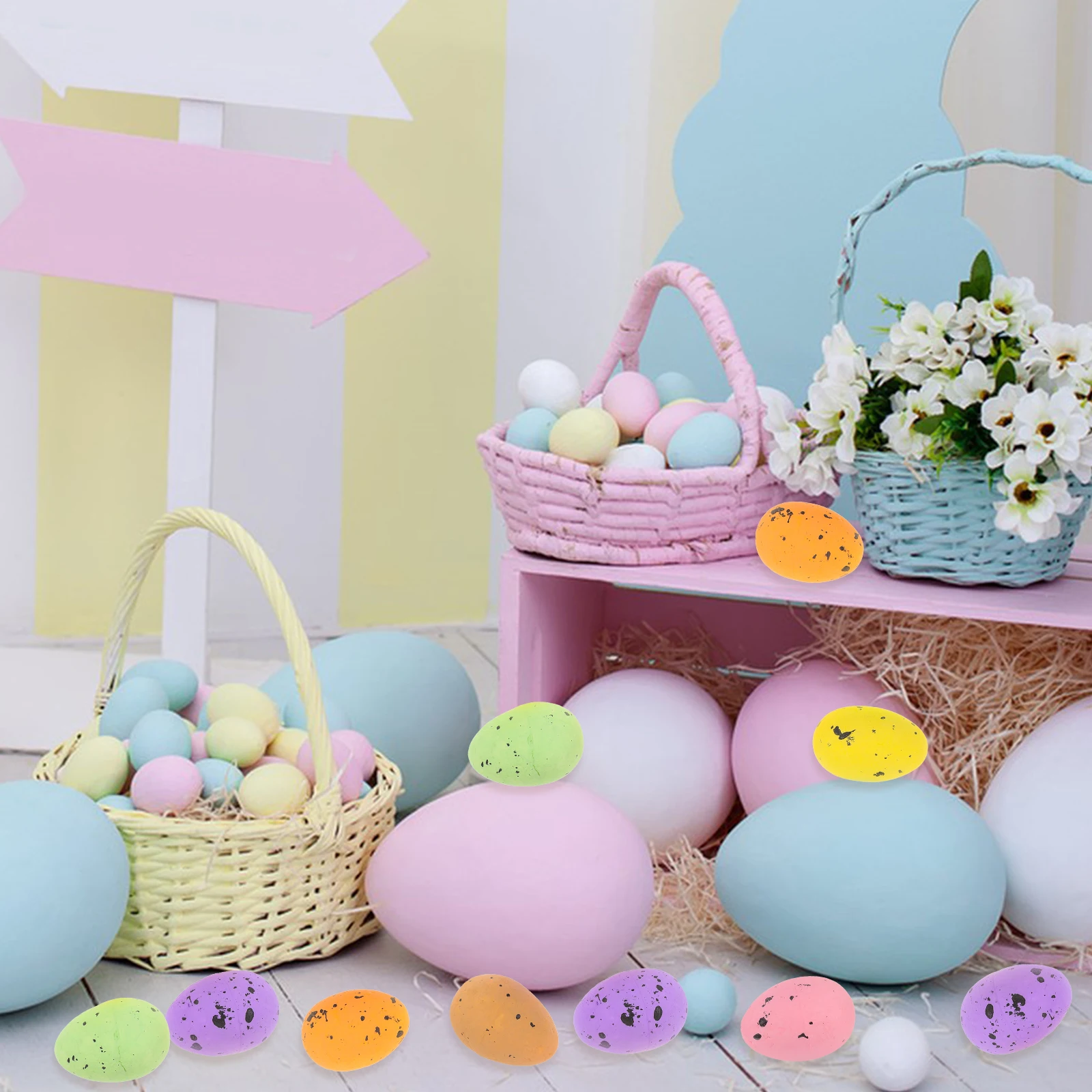 

100 Pcs Easter Egg Decoration Accessories 4cm Foam Eggs Filling DIY Crafts Party Favors Festive naments Easter Scene Decor