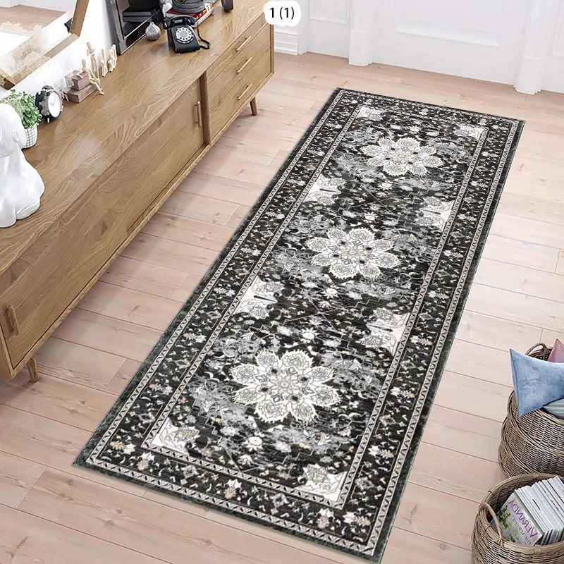 Traditional Floral Runner Rug Hallway Entryway Carpet Vintage Pattern Long Corridor Floor Mat Indoor Outdoor Decorative Rugs