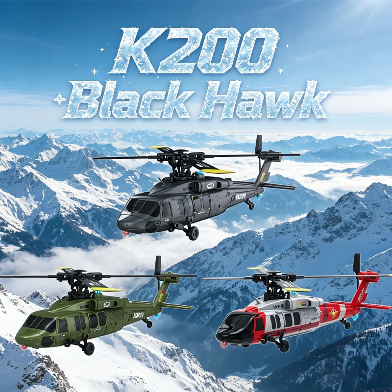 New Black Hawk Brushless 6 Channel Aileron Free Simulation Helicopter Optical Flow Positioning RC Adult Hobby Toy