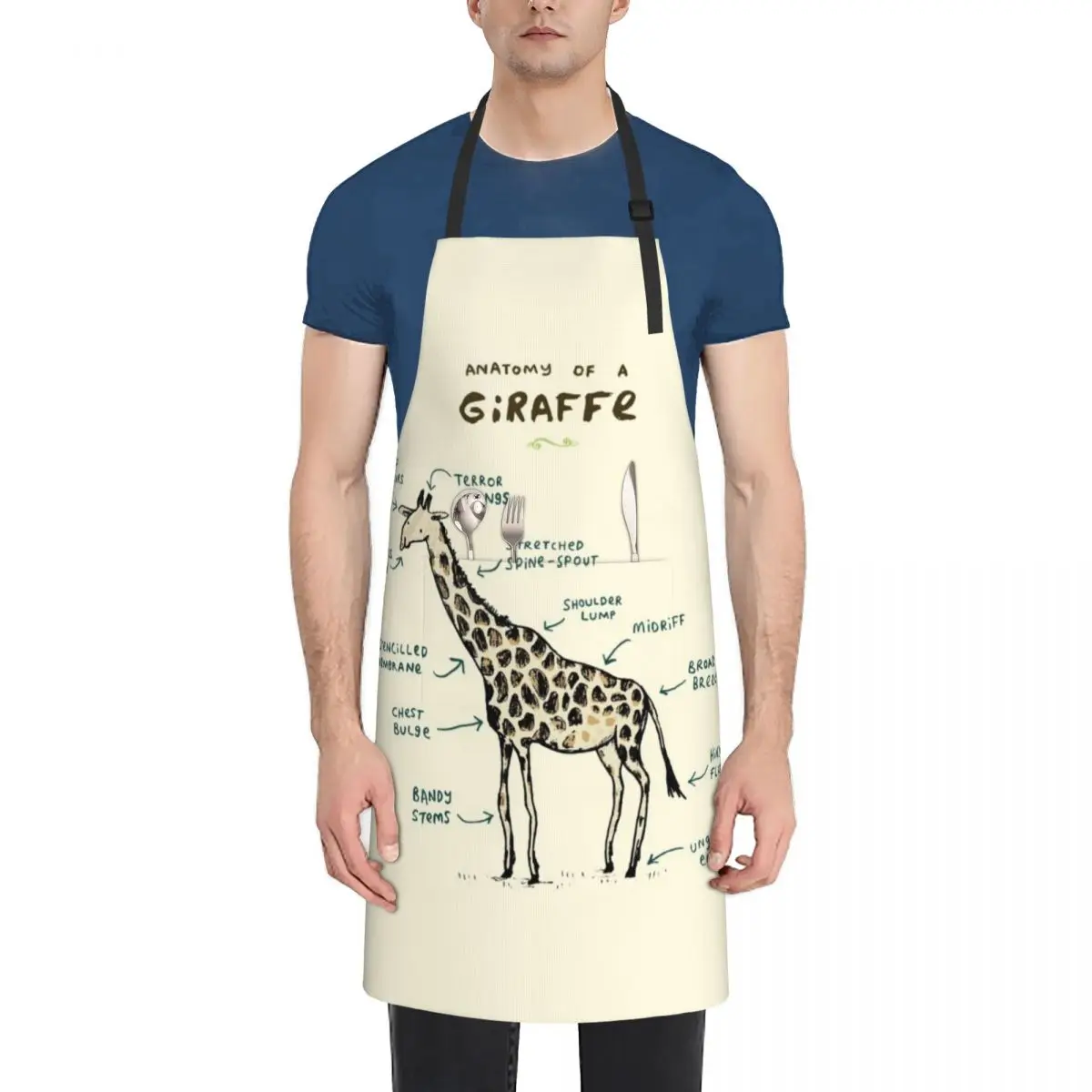 

Anatomy of a Giraffe Apron Things For The Kitchen Customizable Woman Kitchens Accessories Apron