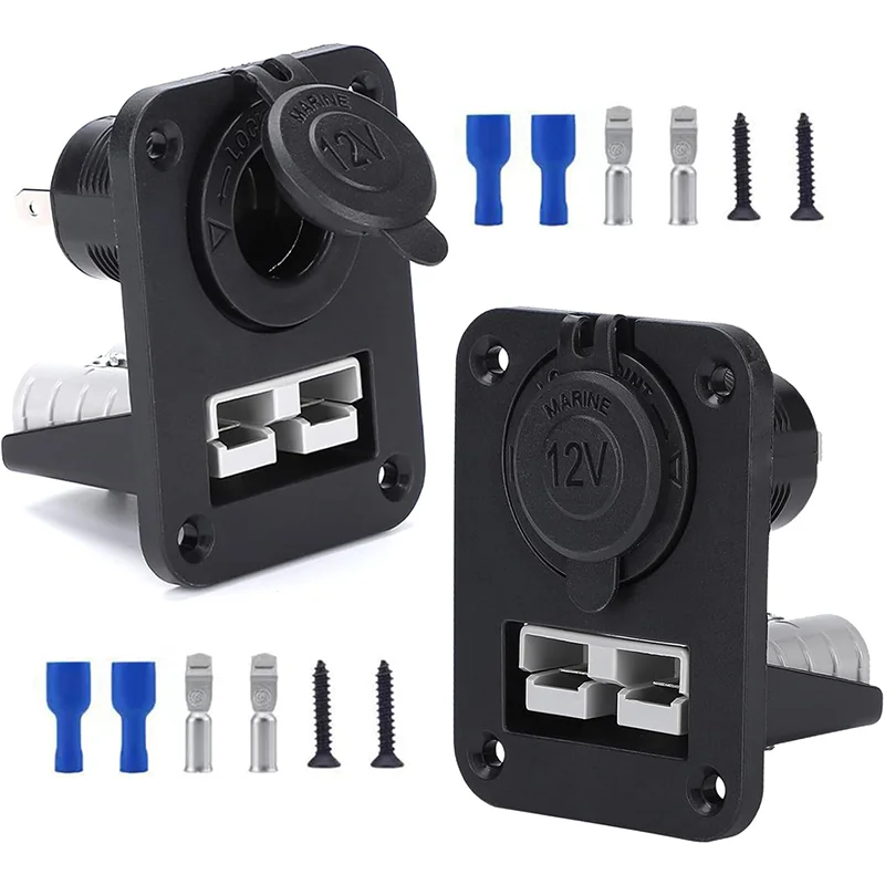50 Amp12V Car power supply Plug Cigarette Lighter Socket Charger Flush Mount Recessed Plate for Caravan Camper Boat Truck