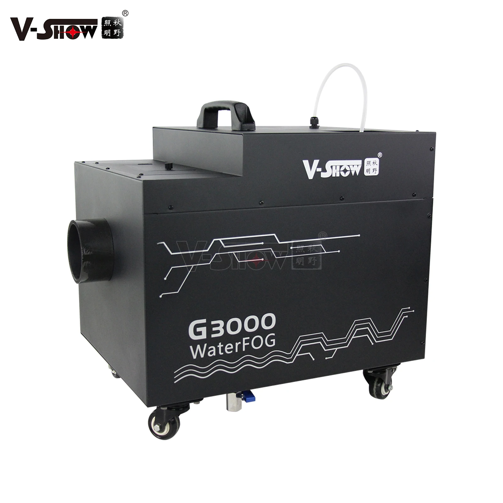 VSHOW 3000W Water Fog Machine With Wheel DMX Remote Control Smoke Low Lying Fog Machine For Dj Disco