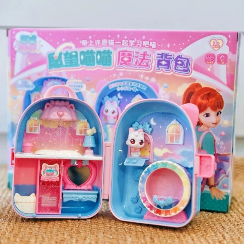 

Wonderful Cute Wish Cat Toy Magic Backpack Internet Famous Kitty House Children Girls Trendy Collectible Figure Plaything