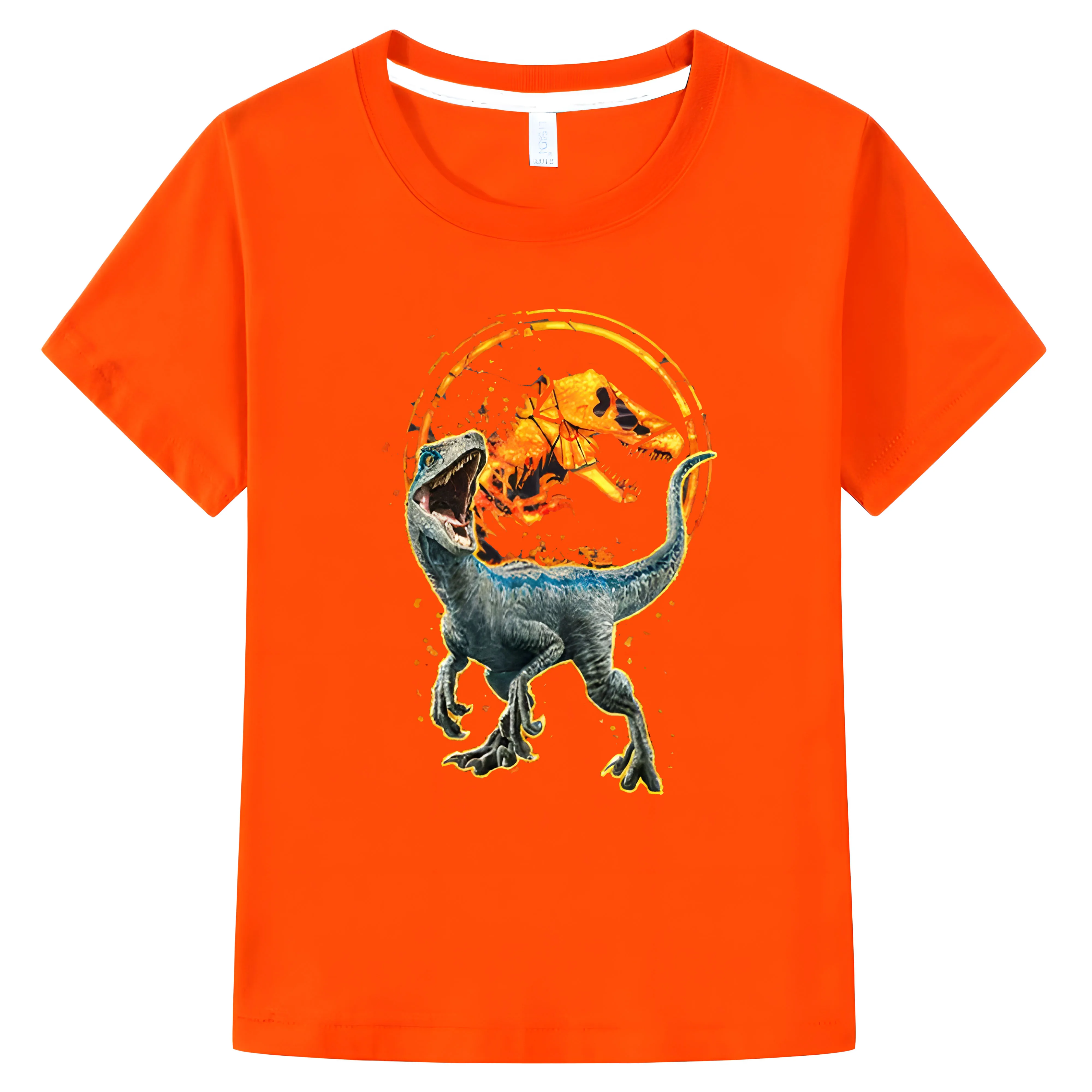 

Jurassic World Two Blue Raptor Magma Children T-shirt Tops Tees Summer Cotton Boys Clothes Short Sleeve T shirt girl clothes