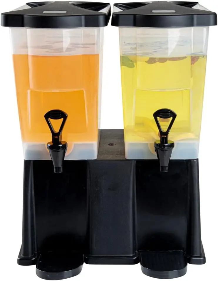 Restaurantware Beha Tek 6 Gallon Drinkdispenser 1 Afwasbare Dubbele Drankdispenser-Afneembare Tanks Inclusief Emblemen