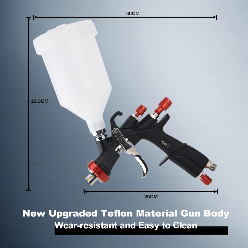 AEROPRO A610/R500 LVLP PISTOLA DE PULVERIZACIÓN Kit de pistola de pintura para coche aerógrafo 1,3mm 1,4mm 1,5mm 1,7mm 2,0mm PISTOLA DE