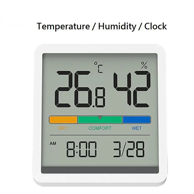 Miiiw Mute Temperature And Humidity Clock Home Indoor High-precision Baby Room C/F Temperature Monitor Huge LCD Screen