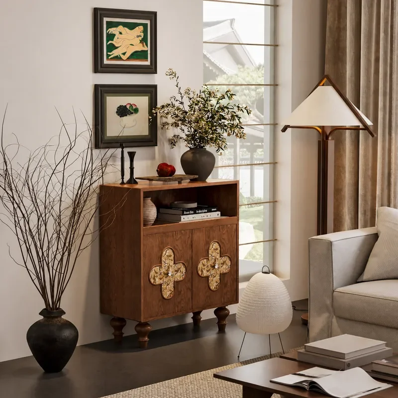 Entrance Shoe Cabinet Integrated Household Door Storage Wall Mounted Layered Baffle Custom Home Solid Wood Locker