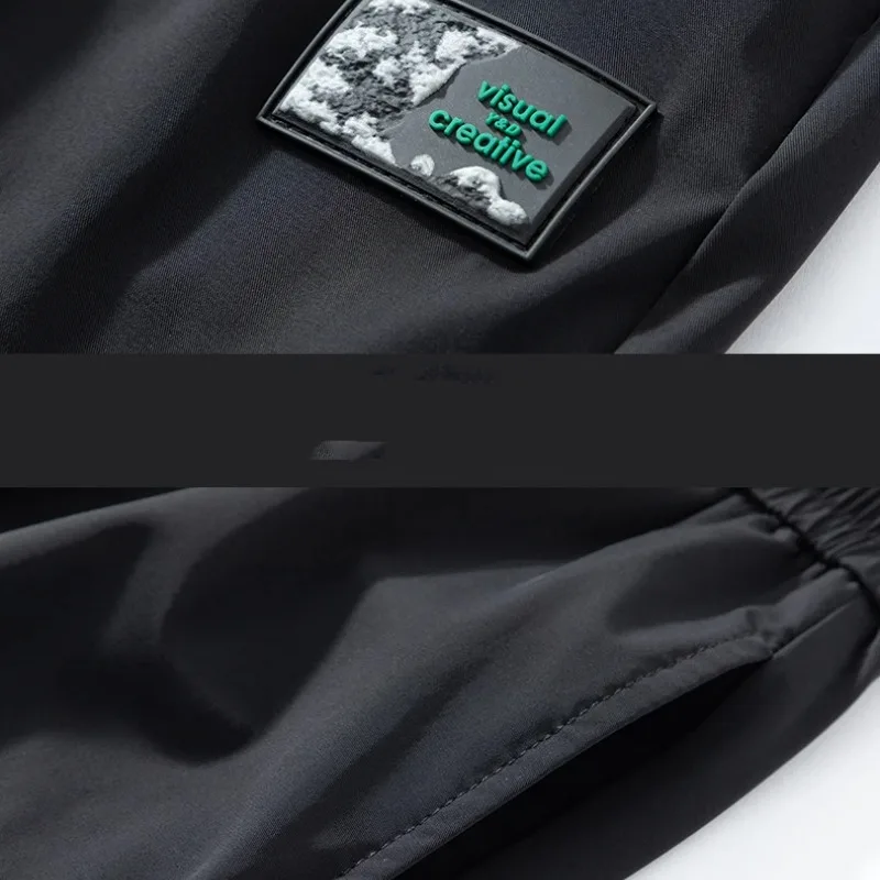 Men's Spring Summer Solid Elastic Pockets Letter High Waist Casual Sports Harlan Hooded Lantern Trousers Office Lady Pants