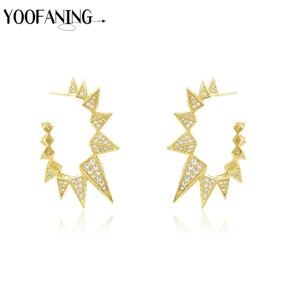 925 Sterling Silver Needle  Unique Luxury Diamond Rivet Design Personalized Women's Earring Fashionable Single Item Jewelry Gift