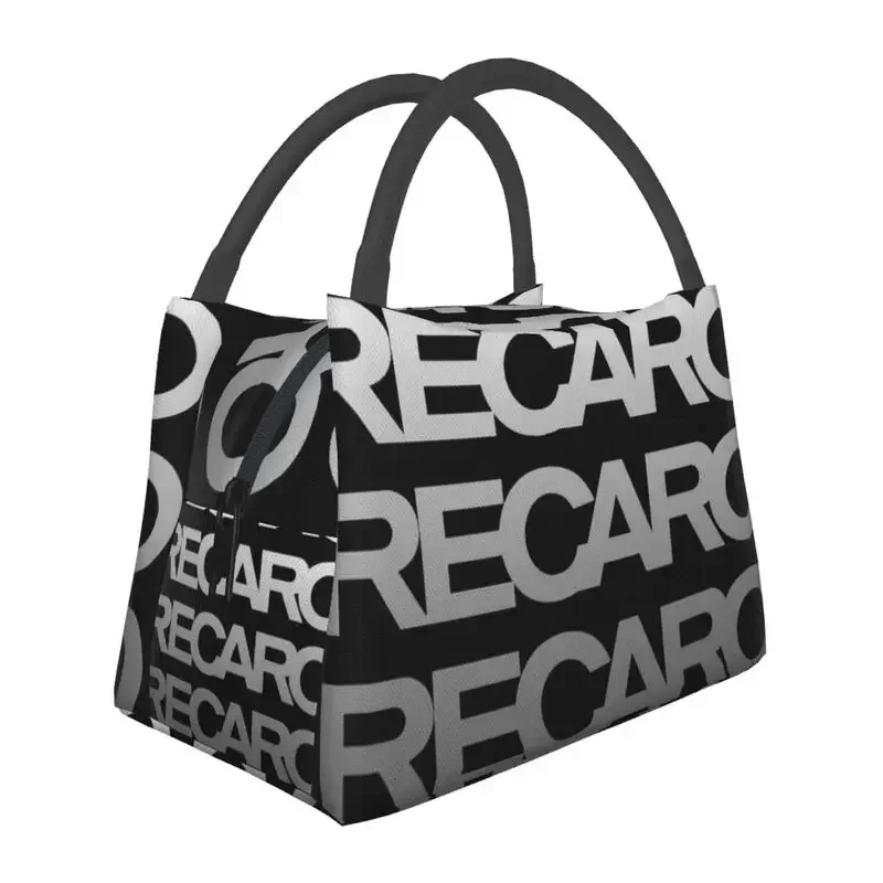 Custom Recaros Logo Lunch Bag Men Women Warm Cooler Insulated Lunch Box for Office Travel