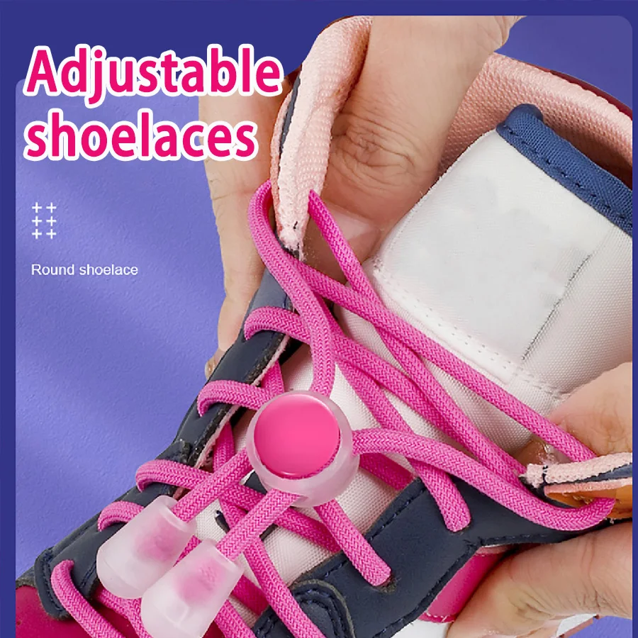 Shoelace buckle children free tie lazy people do not need to tie elastic elastic round shoelace rope men and women models spring