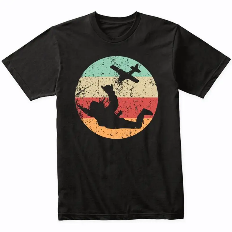 

Retro Skydiver Female Athlete Skydiving Girls Sports T Shirt Colors