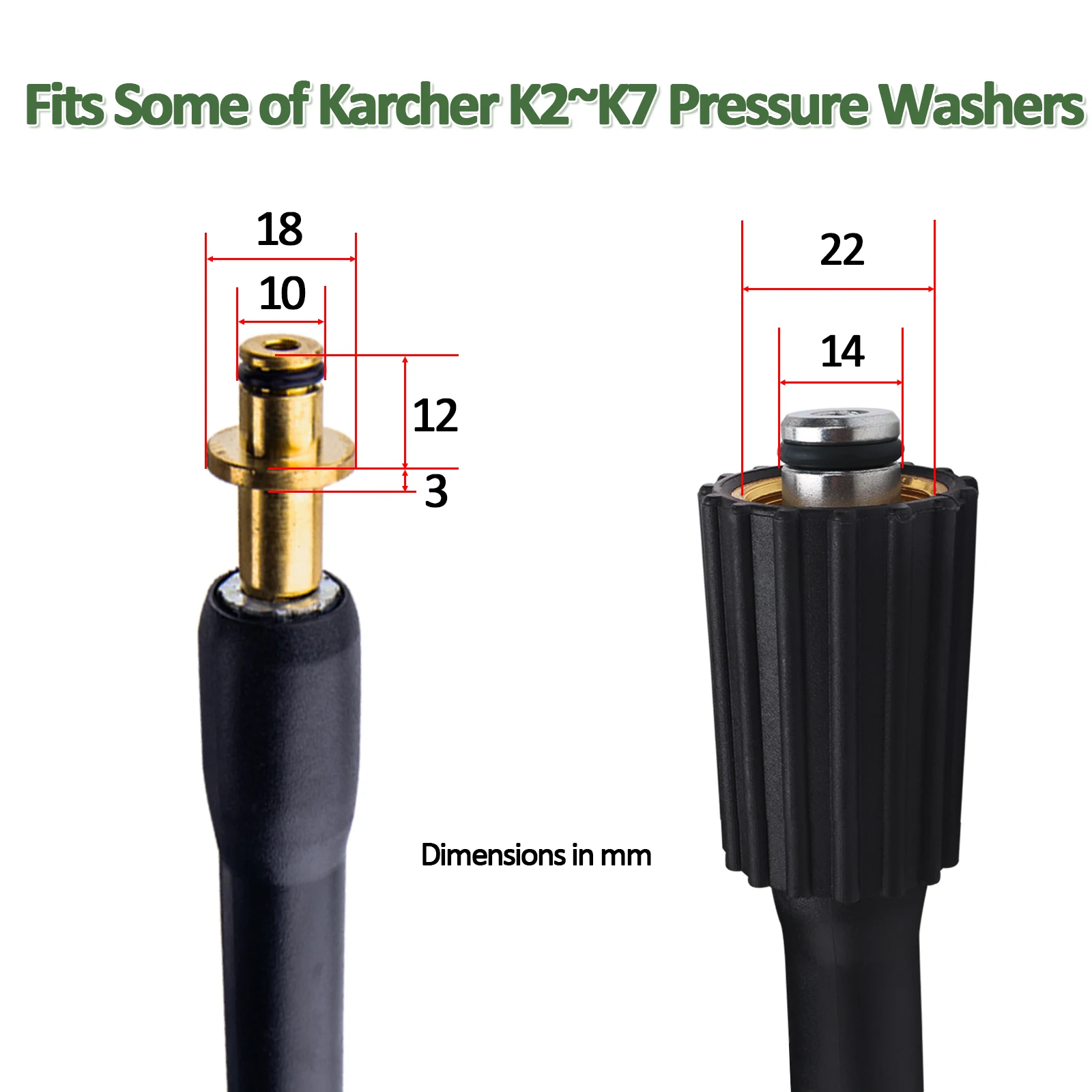 10m High Pressure Washer Hose Pipe Cord Water Cleaning Hose Water Hose for some of Sink Karcher K2 K5.20 Pressure Washer