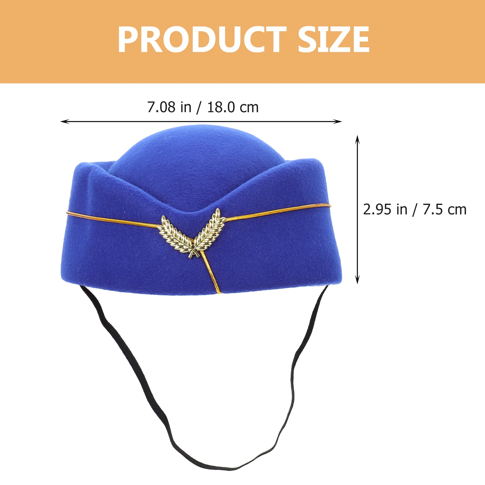 Stewardess Beret Elegant Hat Design Cosplay Uniform Band Costume Flight Attendant Dress Toy Felt Woolen Airplane Hostess Prop