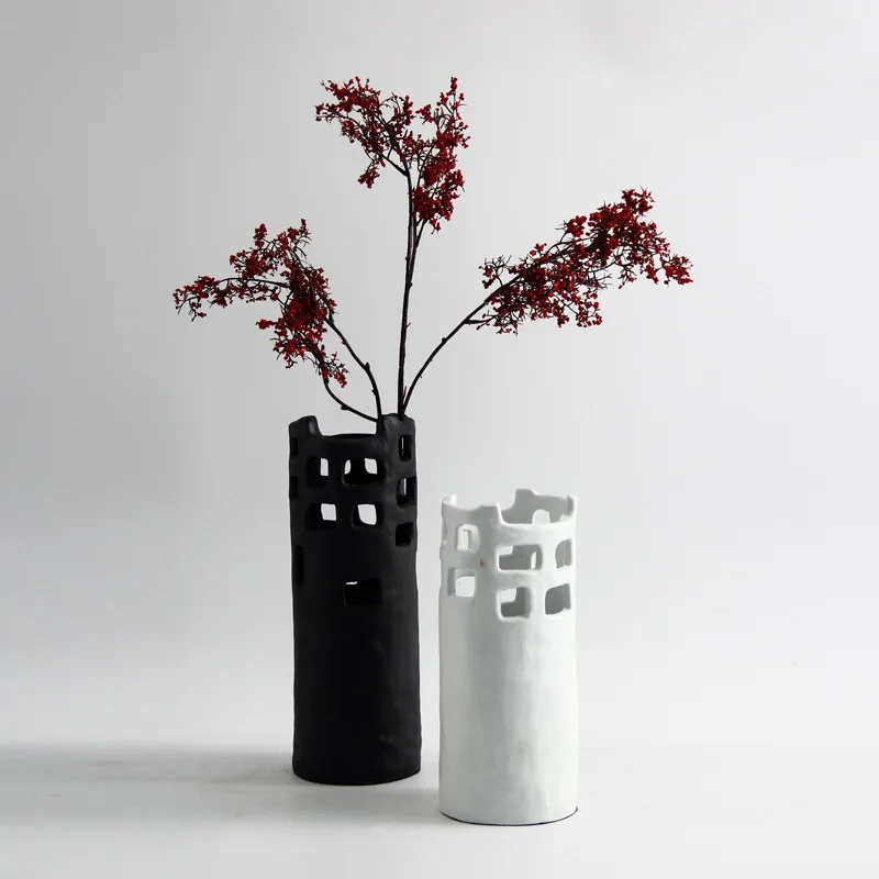 Nordic simple hollow ceramic vase