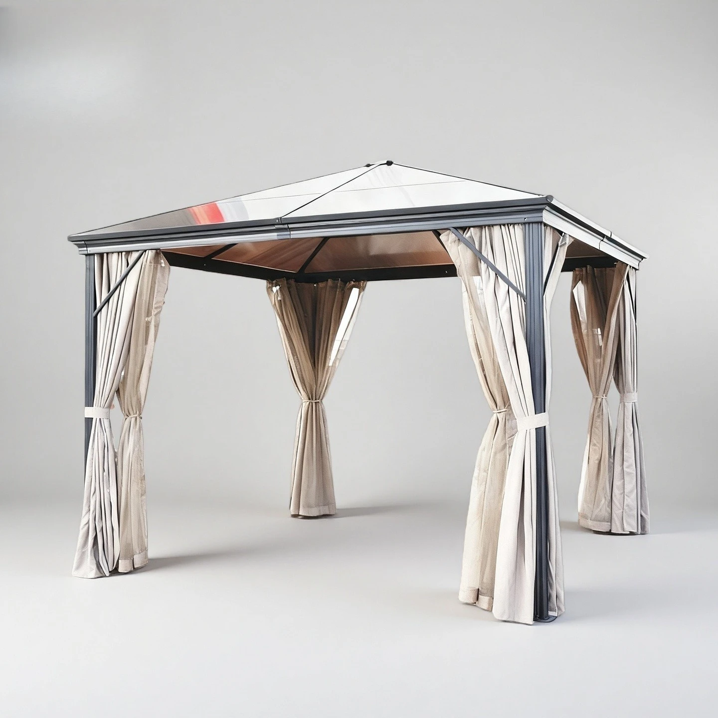 Outdoor Aluminum Garden Sun Shed PVC Shade Top Outdoor Gazebo 3 * 3M Luxury Sun Shed