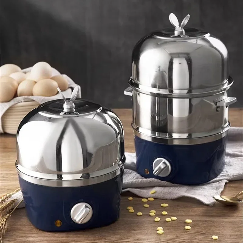 

For Steamer Food Egg Cooking Boiler Electric Double Layers Cooker Multi-function Breakfast Maker Stainless Steel
