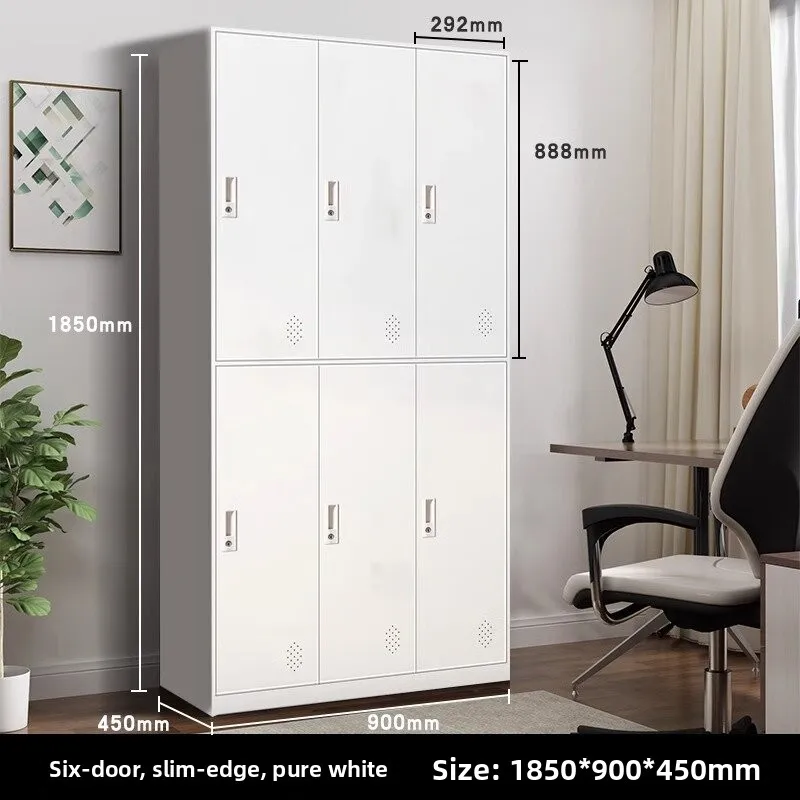 خزانة ملابس حديثة من الفولاذ الأبيض لأسفل أثاث منزلي لغرفة المعيشة وصالة الألعاب الرياضية وغرفة النوم والمدرسة والمكتب والارتفاع القابل للتعديل #4
