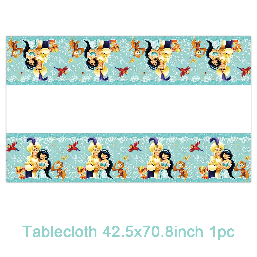 مجموعة أدوات مائدة للاستعمال مرة واحدة على شكل أميرة الياسمين علاء الدين، أكواب حفلات أعياد الميلاد، أطباق مفرش المائدة، بالونات، مستلزمات خلفية ديكور #6