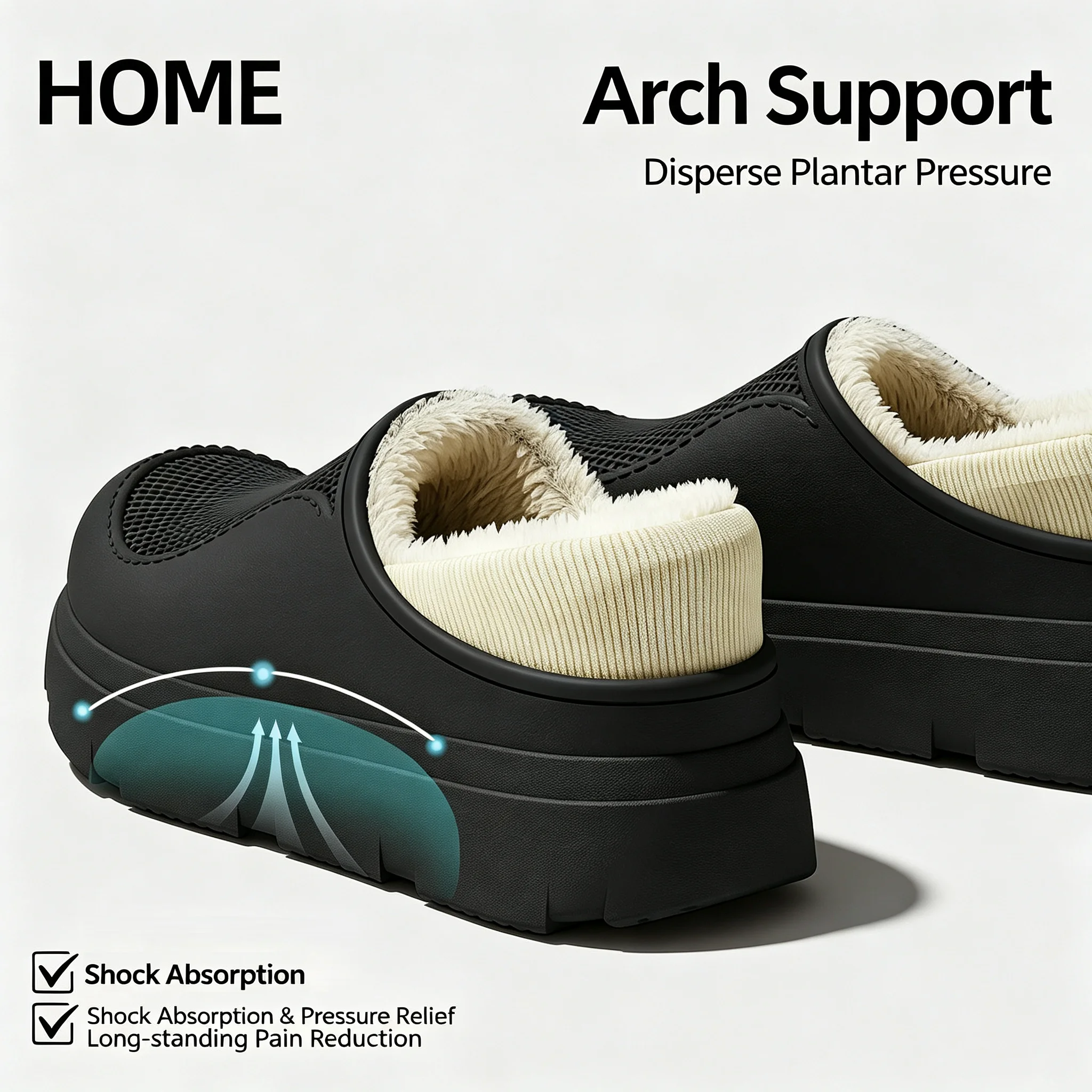 Men's Waterproof Cotton Slippers Winter Suitable for External Wear Anti Slip, Odorless Comfortable Warm and Furry Cotton Shoes