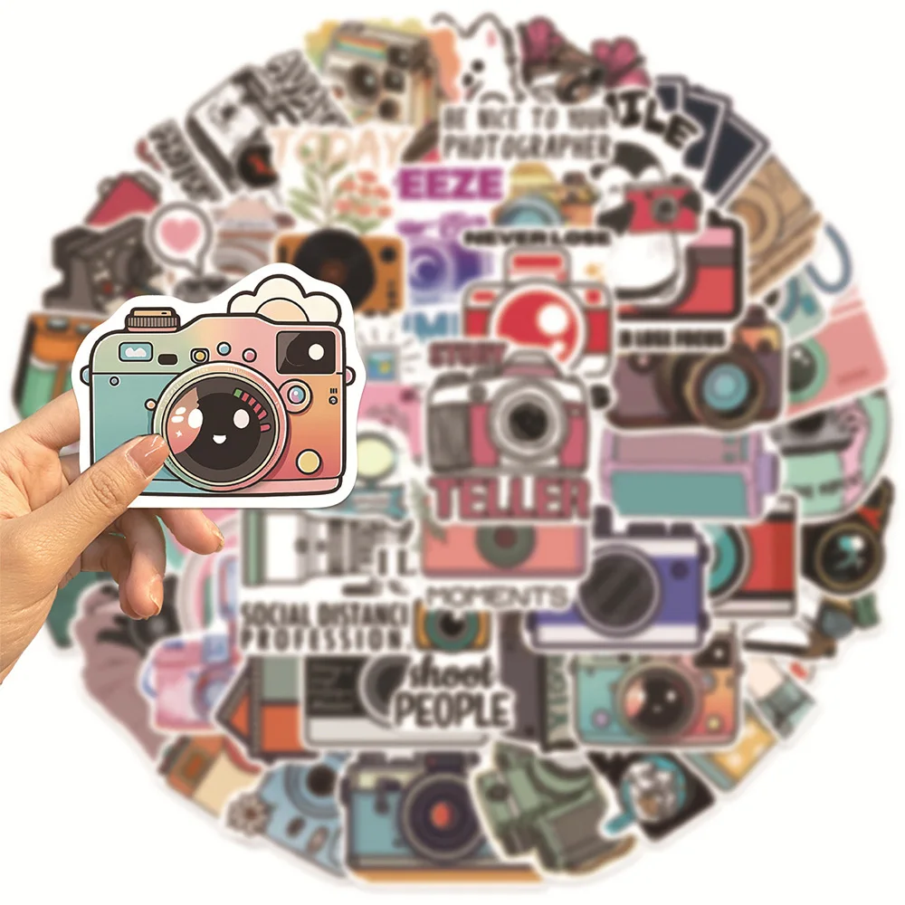 10/30/50PCS Cartoon Photographer Camera Stickers Funny PVC Decals Toy Gift DIY Suitcase Laptop Phone Notebook Sticker