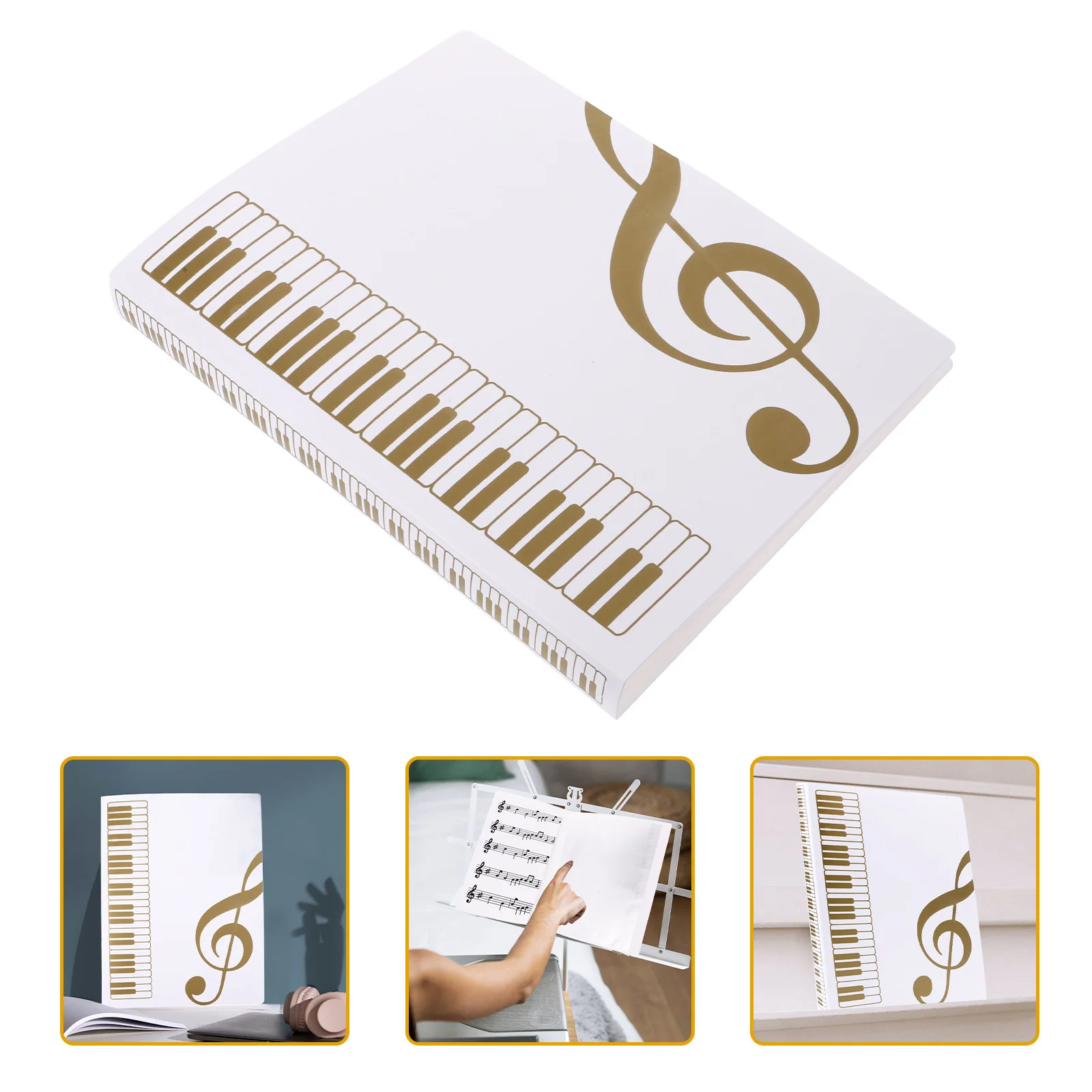 

Clear Portable A4 File Folder PP Music Binder Document Organizer Sheet Music Score Protector Office Classroom Document Folder