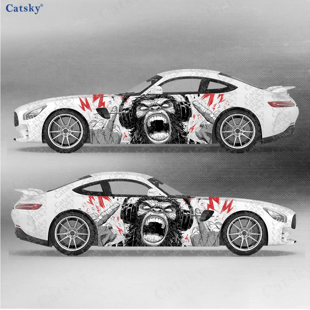 

2pcs Black Gorilla Sticker for Music Disc, Durable, Fade-Resistant, Easy To Install and Remove Car Vinyl Wraps