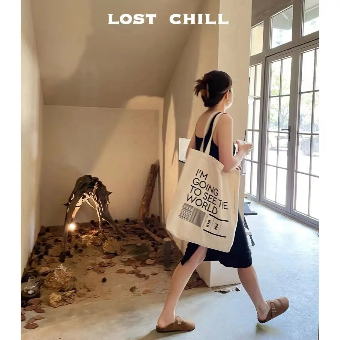 Dung Lượng Cực Lớn 2022 Mới Thời Trang Nữ Túi Tote Casual Thời Trang Chất Cotton Mềm Mại Thư Dây Kéo Túi Đeo Vai Túi Xách Mua Sắm túi