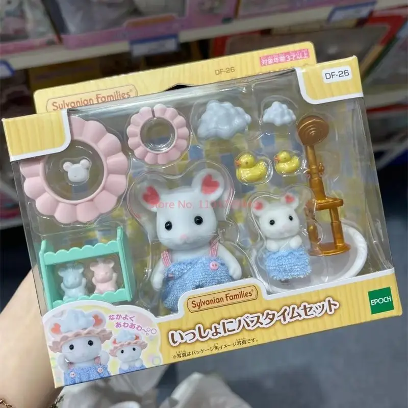 Nuevas familias de Sylvanian, caja de figuras de Anime, muñeca bebé, conejo de Chocolate, escena de caniche, juguetes familiares, regalos de navidad para niñas