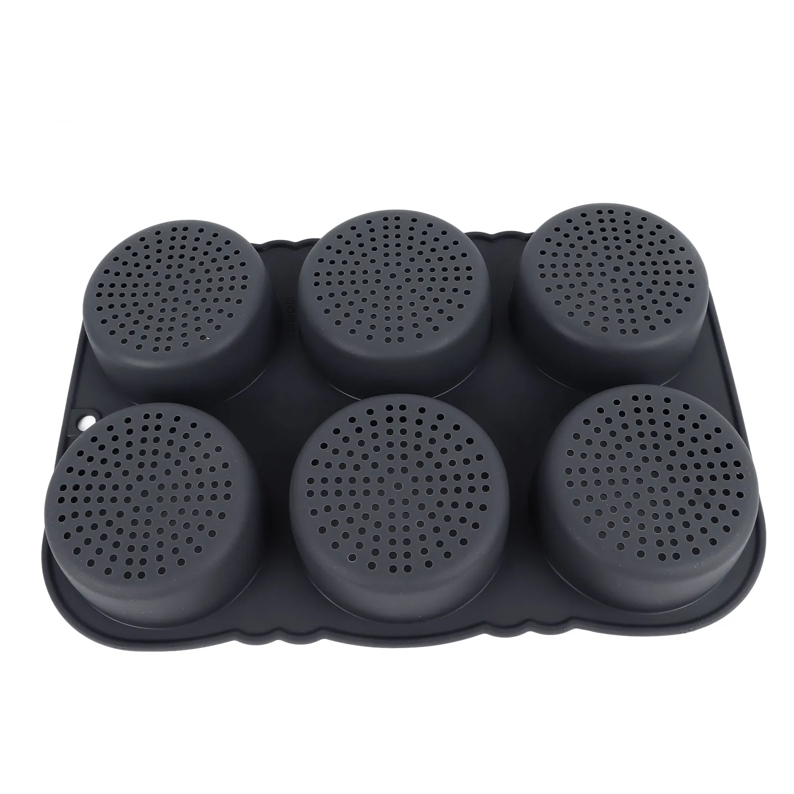 6 Cavity Hamburger Bun Mold Pan Foldable Reusable Bread Mould -40℉ to +446℉ Heat Resistance Baking Mould for Kitchen Tools