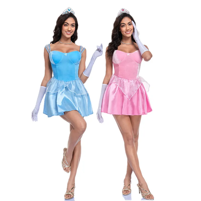 

Хэллоуин аниме костюм принцессы персика Красавица и чудовище колокольчик королева платье Ана Эльза костюм сказка Золушка косплей платье