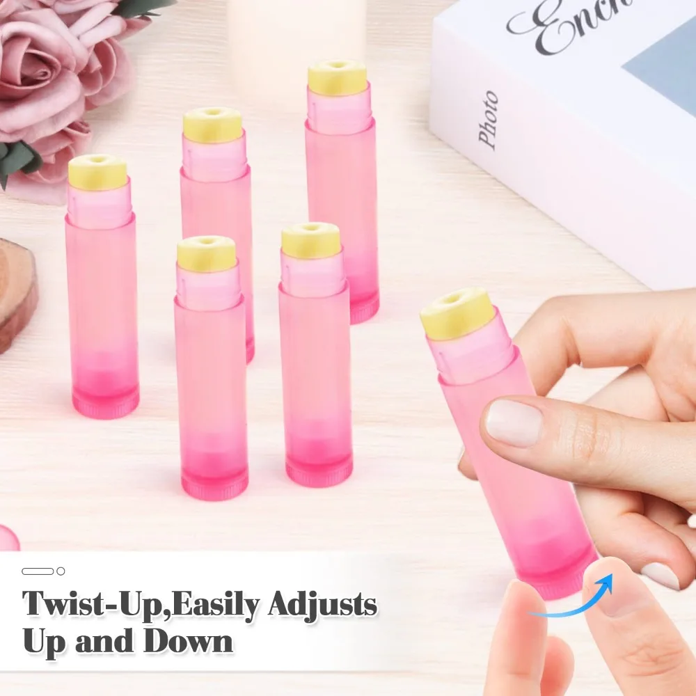 50Pcs/lot 5ml Colorful Lip Balm Lipstick Tube Refillable Cosmetic Empty Containers Clear Travel Bottle DIY Lipstick Sample Stick