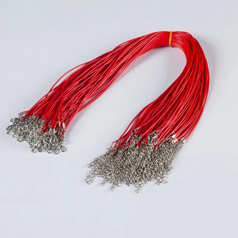 100Pc/Lot Colorful Wax Leather Snake Necklace 16 Color Cord String Rope Wire Extender Chain For Jewelry Making Bulk Wholesale