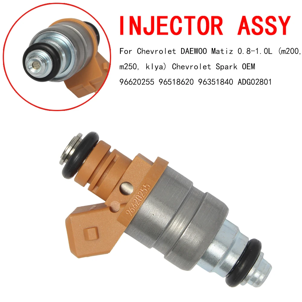 Fuel Injector Nozzle For Chevrolet DAEWOO Matiz 0.8-1.0L  (m200, m250, klya) Chevrolet Spark OEM 96620255 96518620 96351840 ADG