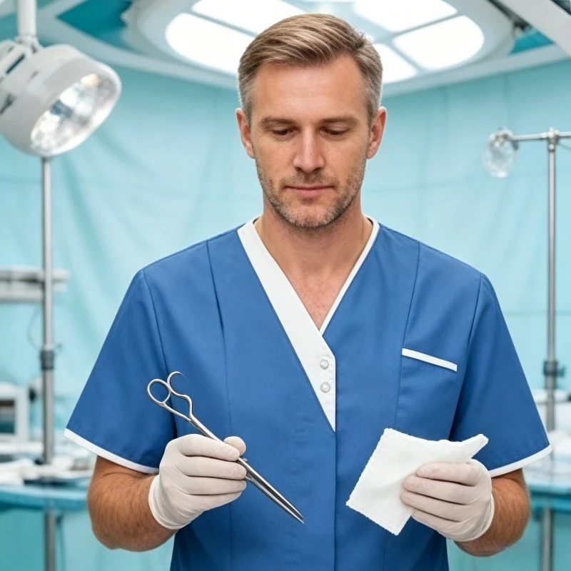 Partial Collar Contrasting Color Design, Hand Washing Suit Set, Doctor Nurse Front Desk Work Uniform, General Medical Uniform