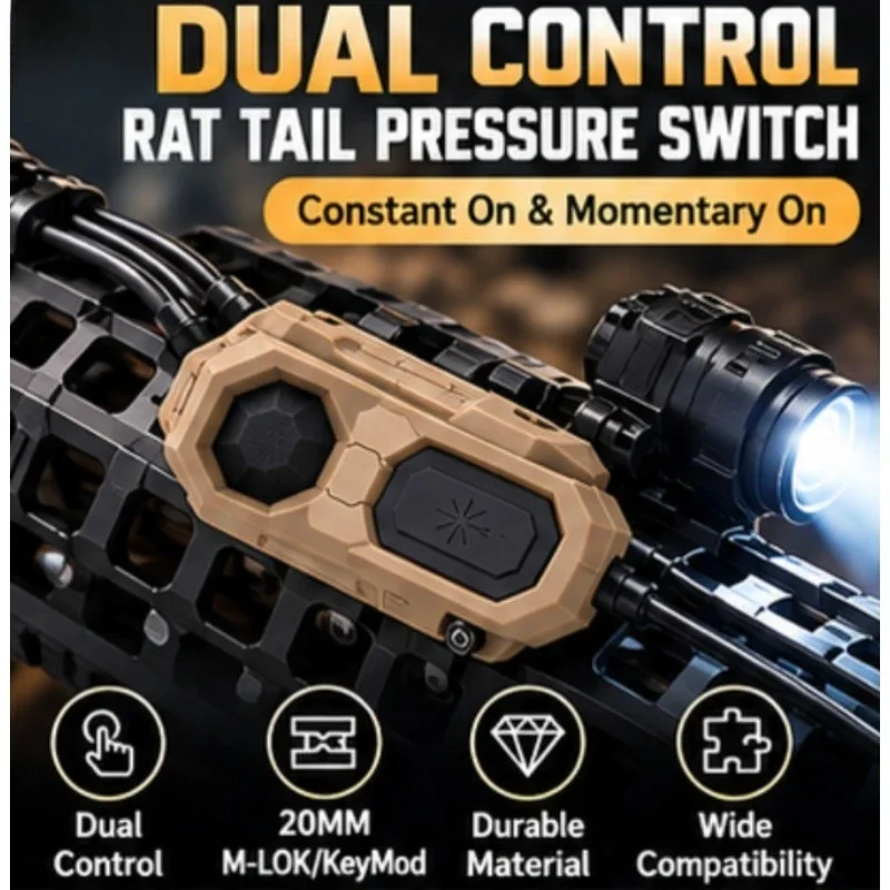 2.5mm 3.5mm Dual Port Remote Cord Switch, Dual Mode Rat Tail Trigger For Hobby Flashlight Scene Build Modification Parts