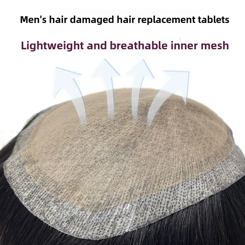 13*18 Style Men's Hair Prosthesis Toupee  Men's Wigs Prosthetic Unit Patches Faux Pin Wigs Real Life Alternatives Wigs