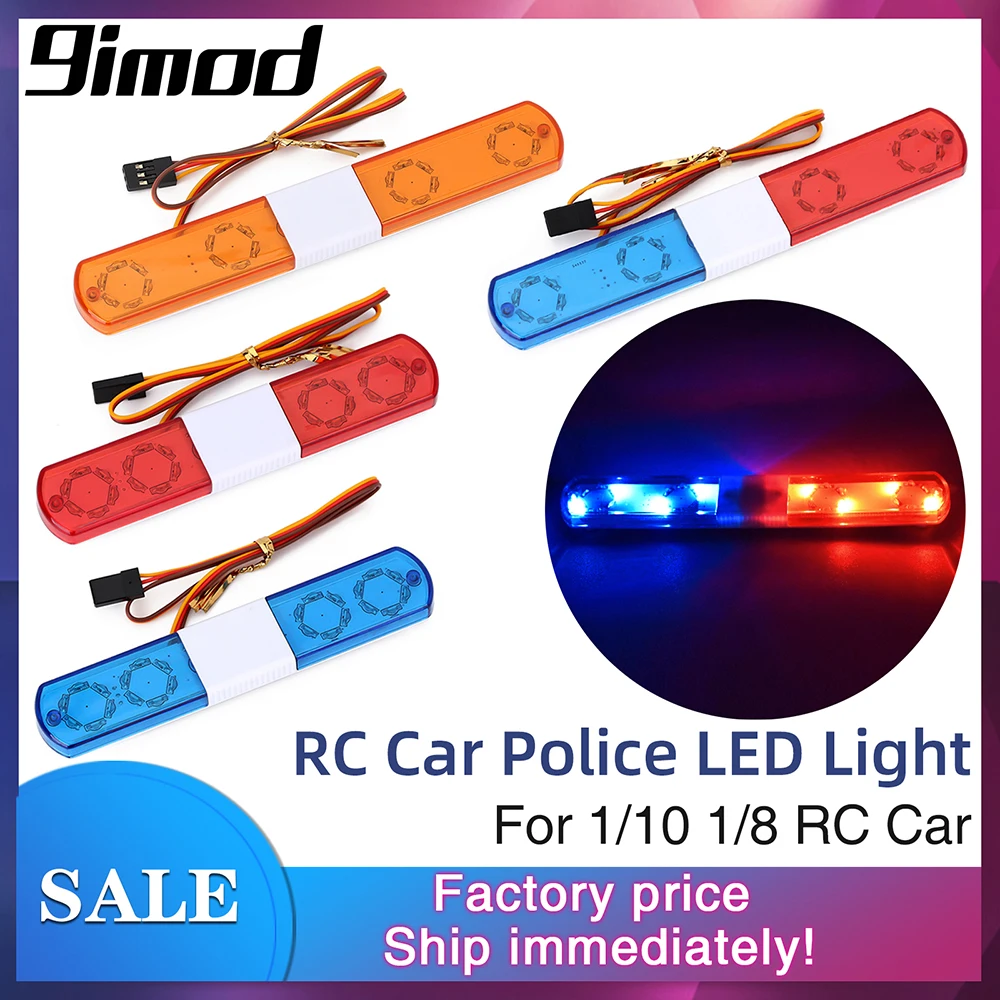 113/143mm Multi-function Flashing RC Police Car LED Light Alarming Light for 1/10 1/8 RC Car  Kyosho Traxxas Tamiya Parts